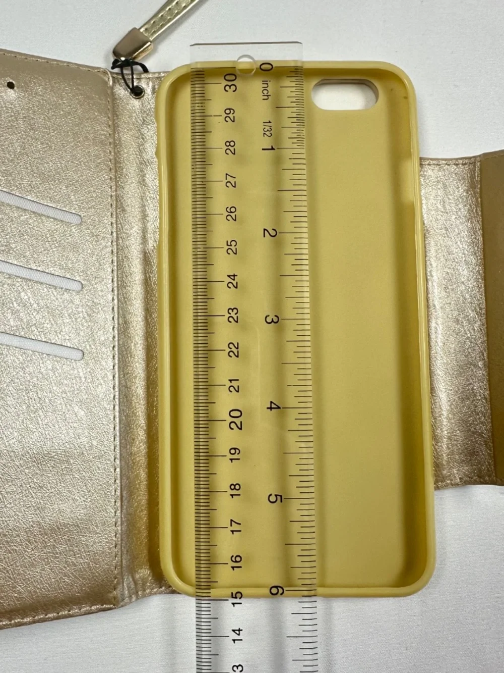 Gold Colored Cell Phone Case Wristlet Credit Card slot Jeweled Cover w/Screen
